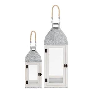 lot 2727 image: Wood and Metal Lanterns (Set of 2)