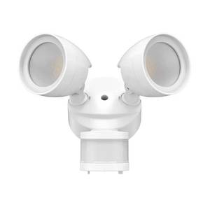 lot 2738 image: Commercial Electric 240-Degree White Motion Activated Integrated LED Outdoor Twin Head Security Flood Light 4000K