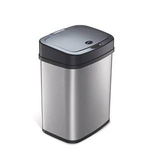lot 2746 image: Nine Stars 3gal Motion Sensor Rectangular Shape Stainless Steel Trash Can Silver