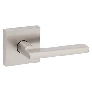 lot 2762 image: Kwikset Halifax Satin Nickel Steel Passage Lever 720HFL SQT 15 CP