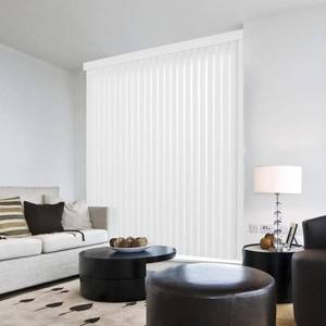 lot 2776 image: Hampton Bay Crown White Room Darkening Vertical Blind for Sliding Door or Window - Louver Size 3.5 in. W x 102 in. L (2 Pack)