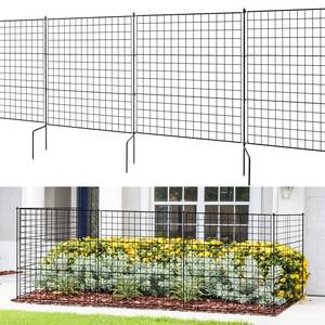 lot 2777 image: ICITYWALL 10 Panels 30ft (L) x39in (H) Decorative Garden Fence, Solid h Post Design, Rustproof Wire No Dig Animal Barrier Fencing Outdoor for Backyard Patio(10 Panels 36L x 39 H, 12 Stakes)