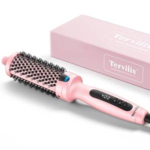 lot 2779 image: Terviiix 1.5 Inch Thermal Brush Get Blowout Look, Curling Iron Ceramic 1 12 Inch Double MCH Hot Brush Tourmaline Ionic Curling Wand, Digital Display 9 Temperatures Heated Round Brush, Dual Voltage