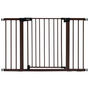 lot 2784 image: BABELIO 29-48 Baby Gate with Black Wood Pattern, Auto Close Dog Gate for The House��Stairs and Doorways, Pressure Mounted Pet Gate with Door, with Y Spindle Rods