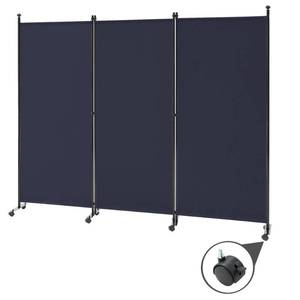 lot 2799 image: Spurgehom 3 Panel Rolling Room Divider, Folding Partition Privacy Screens, Freestanding Fabric Room Panel, Portable Folding Wall Divider for Office, Room,Restaurant, Hospital (Blue)