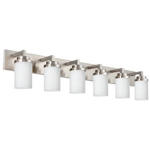 lot 2802 image: TODOLUZ Vanity Lights 6-Lights Bathroom Lighting Over Mirror, Wall Light Fixture Home Wall Lamp for Dining Room Dress Table, E26 Bulb Base