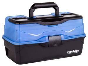 lot 4713 image: Flambeau Outdoors 6383FB 3-Tray Classic Tray Tackle Box, Portable Tackle Organizer, Frost BlueBlack
