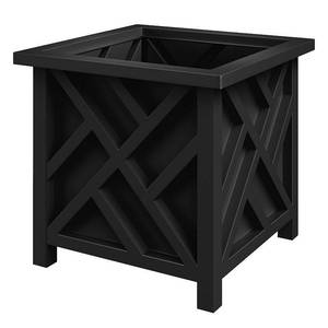 lot 4748 image: Pure Garden 15.5-in. Lattice Planter Box, Black