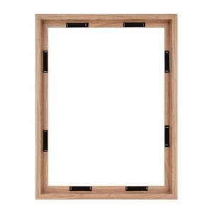 lot 4757 image: MCS Floating Canvas Frame, Art Frames for Canvas Paintings with Adhesive Fasteners and Hanging Hardware, Walnut Woodgrain, 18 x 24 Inch