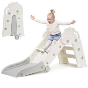 lot 4797 image: Woonyee Kids Slide for Toddlers Age 1 to 3 Years, 3 in 1 Foldable Toddler Slide, Indoor Outdoor Folding Slide for Kids, Cute Freestanding Baby Slide, Easy to Store and Set Up, Gray