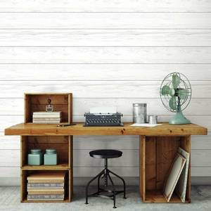 lot 4800 image: RoomMates RMK11808WP Shiplap Peel and Stick Wallpaper, White and Grey, Roll