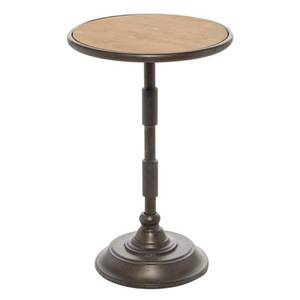 lot 4849 image: Industrial Wood Pedestal Accent Table Brown - Olivia & May - Retail $129.99