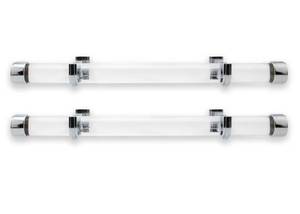 lot 4857 image: BlastHome Luxury 17 Custom Clear Acrylic Side Mount Curtain Rods 1 14 Large Diameter Retail $79