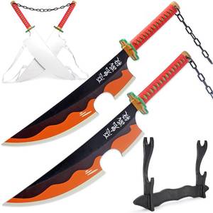 lot 4865 image: Zisu Demon Slayer Sword, About 31 inches, Two Tengen Sword Included, Hashira Pillars & Tengen Uzui Katana for Cosplay Purpose, Anime Sword with Original Texture (Orange-Tengen)