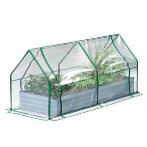 lot 4870 image: Foxlang 6x3x1ft Galvanized Raised Garden Bed with Cover,Outdoor Planter Box Metal Patio Kit Planting Bed for Vegetables Flowers Herb,Grey