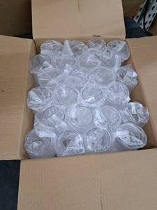 lot 4871 image: 48 Piece Stemless Unbreakable Crystal Clear Plastic Wine Glasses (10oz) Open Box