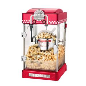 lot 4872 image: Little Bambino Popcorn Machine - Old-Fashioned Countertop Popper with 2.5-Ounce Kettle, Measuring Cups and Scoop by Great Northern Popcorn (Red) (Used, Damages Cracked Glass)