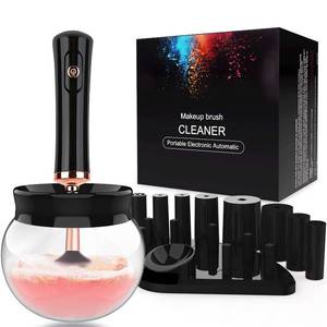 lot 4874 image: RICRIS Premium Makeup Brush Cleaner Dryer Super-Fast Electric Brush Cleaner Machine Automatic Brush Cleaner Spinner Makeup Brush Tools (Black) (Functionality Not Tested)