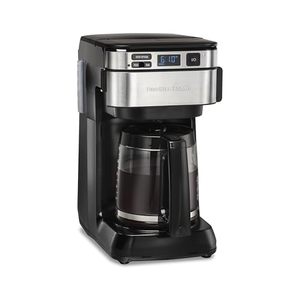 lot 4875 image: Hamilton Beach Programmable Coffee Maker, 12 Cups, Front Access Easy Fill, Pause & Serve, 3 Brewing Options, Black (46310)