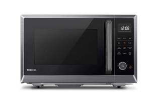 lot 4888 image: TOSHIBA Air Fryer Combo 8-in-1 Countertop Microwave Oven, Convection, Broil, Odor removal, Mute Function, 12.4 Position Memory Turntable with 1.0 Cu.ft, Black stainless steel, ML2-EC10SA(BS) (Incomplete Missing Turn Table)