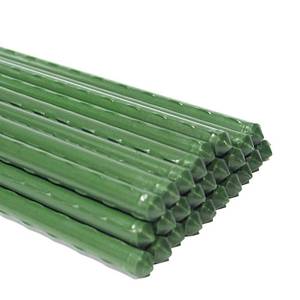 lot 4903 image: G-LEAF Garden Stakes 5 ft Plastic Coated Steel Tube Sturdy Metal Plant Sticks for Tomato,Cucumber,Bean,Tree,Pack of 25