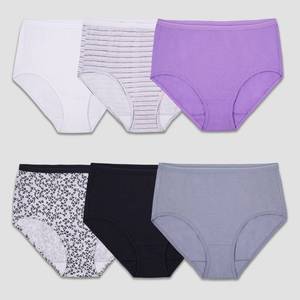 lot 4910 image: Fruit of the Loom Womens 6pk Classic Briefs - Colors May Vary 8