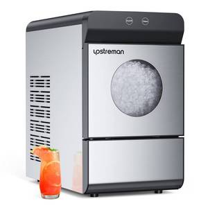 lot 5360 image: Upstreman X90 Nugget Ice Maker Countertop, Self-Cleaning Pebble Ice Maker Machine, Max 33LbsDay, 2 Ways Water Refill, Stainless Steel Housing, Fit Under Wall Cabinet for Home, Office, Bar, RV