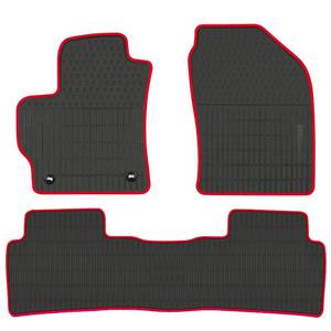 lot 5370 image: San Auto Car Rubber Floor Mat Custom Fit for Toyota Corolla Sedan 2020 2021 2022 2023 2024 Automatic Transmission Black Red Auto Liner Mats All Weather Heavy Duty Odorless No im Hatchback Model