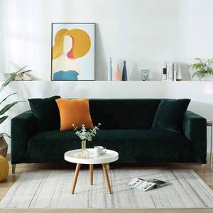 lot 5372 image: Foreate Stretch Velvet Sofa Slipcover Non-Slip Couch Covers for Loveseat3 Cushion4 Cushion SofaL Shaped Sofa, Sofa Protector from Kids and Pets with Elastic Bottom, Washable, Green