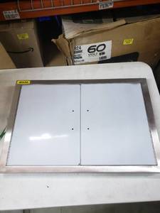 lot 5458 image: VEVOR BBQ Access Door 28 in. W x 19in. H Vertical Single BBQ Door Stainless Steel with Hooks Outdoor Kitchen Doors