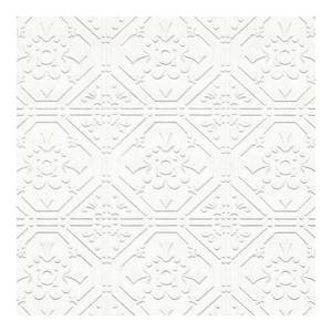 lot 5464 image: Brewster Home Fashions Brooklyn White Tin Paintable Wallpaper 2pk