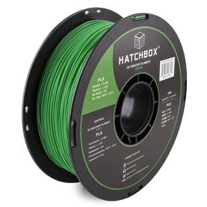 lot 5513 image: HATCHBOX 1.75mm Green PLA 3D Printer Filament, 1 KG Spool, Dimensional Accuracy - 0.03 mm, 3D Printing Filament