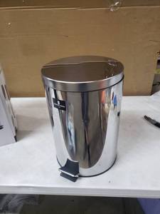 lot 5481 image: Modern Homes Stainless Steel Step Lid Trash Can
