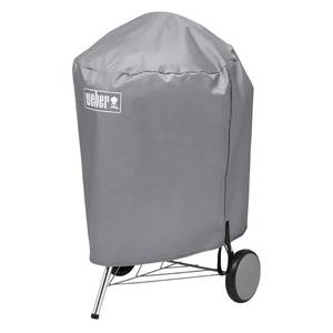 lot 5486 image: Weber 22 Inch Charcoal Kettle Gray Grill Cover