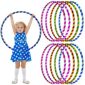 lot 5495 image: Kathfly Exercise Hoop for Kids Adults Glitter Hula Weighted Fitness Hoop Bulk Plastic Toy Hoops for Sports, Pilates, Exercise, Playing, Gym Workouts, Weight Loss Accessories(24 Inch, 6 Pcs)