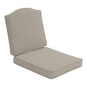 lot 2655 image: Hampton Bay Laurel Oaks 20.25 in. x 22 in. Two Piece Outdoor Dining Chair Cushion in Putty