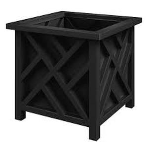 lot 2658 image: Pure Garden 15.5 in. L x 15.5 in. W x 16.5 in. H Polypropylene Garden Planter Box Black