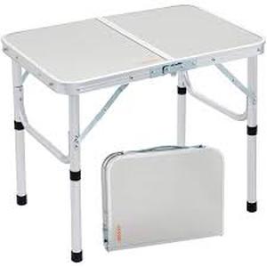 lot 2664 image: VEVOR Folding Camping Table 24 in. x 16 in. Light-Weight Fold Up Table Adjustable Height Outdoor Portable Side Tables (stock image is an approximate)
