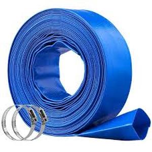 lot 2665 image: VEVOR Backwash Hose 50 ft. x 2 in. PVC Flat Discharge Hose with Clamps for Swimming Pool Waste Water Pump Sand Filter Draining