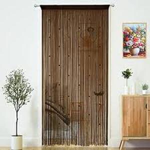 lot 4765 image: YaoYue Beaded Curtain 9In100X200cm, (Coffee)