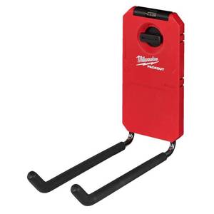 lot 2005 image: Milwaukee Packout Small BlackRed Plastic 9 in. L Straight Hook 25 lb (2 Pack)