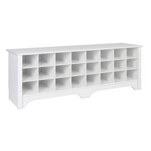 lot 2029 image: Prepac 60 Inch Shoe Cubby Bench White