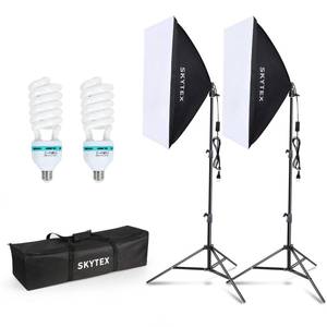 lot 2039 image: Skytex Softbox Lighting Kit(2Pack), 20x28in Soft Box  135W 5500K E27 Bulb Continuous Photography Lighting, Photo Studio Lights Equipment for Camera Shooting, Video Recording