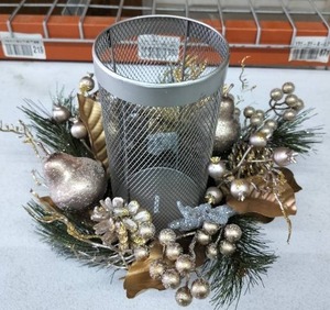 lot 2058 image: North Pole Trading Co Decorative Christmas Candle Holder 10 Inch