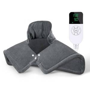 lot 2067 image: NOWWISH Heating Pad for Neck and Shoulder Pain Relief, Auto Shut-Off, Moist Heat, Birthday Gifts for Women, Men, Mom or Dad, Grey 17x23