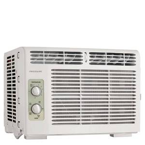 lot 2955 image: Frigidaire FFRA051WAE Window-Mounted Room Air Conditioner, 5,000 BTU with Temperature Control and Easy-to-Clean Washable Filter, in White