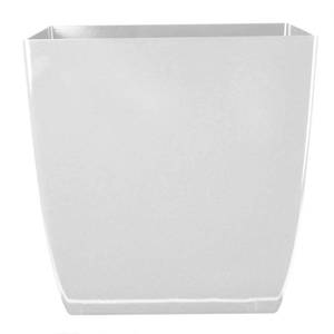 lot 2957 image: The HC Companies Aria Square Planter - Plastic Plant Pot for Indoor Outdoor Plants Flowers Herbs, Glossy White, 12