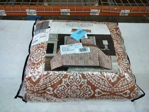 lot 2976 image: Hudson & Main Orange Floral 3PC Comforter Set King