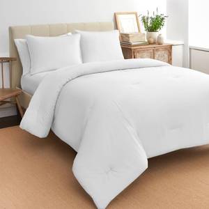 lot 2979 image: Boutique Living 3 Piece Percale Cotton Solid Pattern Comforter Set King