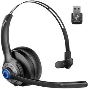 lot 2989 image: JIAMQISHI Wireless Headset with Microphone - Bluetooth V5.2 Headphones with USB Dongle & Mic Mute for PCComputerLaptopCall CenterZoomOnline ClassTrucker - Bluetooth Headset